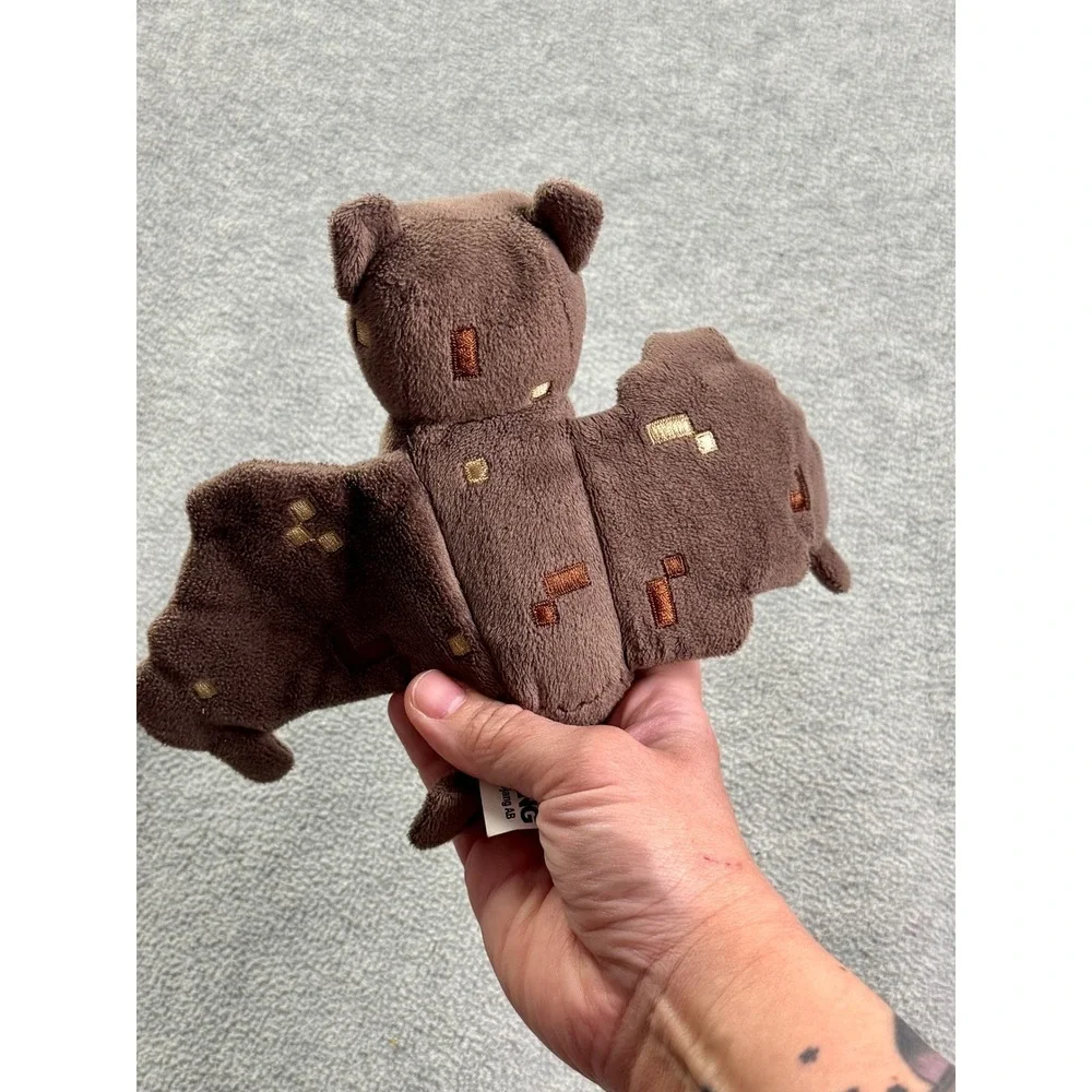 Minecraft Bat Plush 7 Inch Brown Pixelated Mob Toy Mojang 2014 Collectible‎